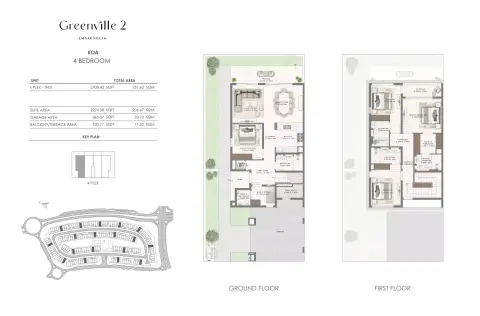 Plattegrond van 4 slaapkamers in Greenville Phase 2 By Emaar