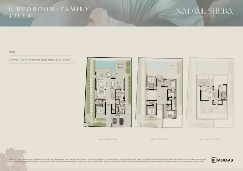 Plattegrond van 6 slaapkamers in Nad Al Sheba Gardens Phase 7 By Meraas