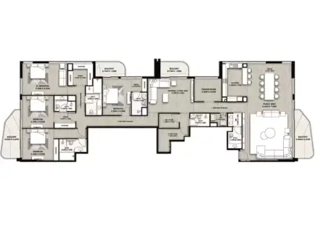 Plattegrond van 4 slaapkamers in Whitecliffs Residences