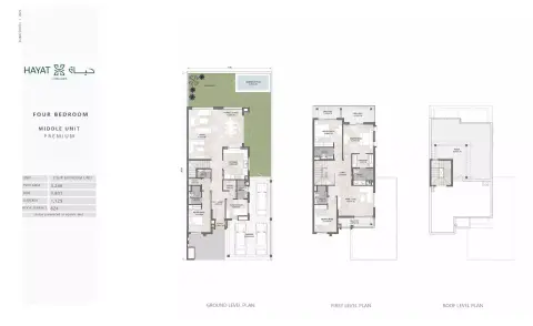 Plattegrond van 4 slaapkamers in Hayat Residences Phase 2 by Dubai South