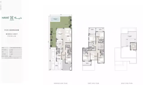 Plattegrond van 5 slaapkamers in Hayat Residences Phase 2 by Dubai South
