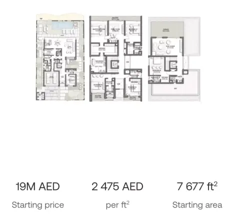 Plattegrond van 6 slaapkamers in Palm Jebel Ali Frond C