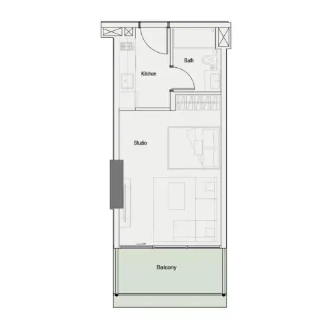 Plattegrond van Studio in One Park Square