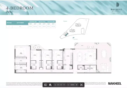 Plattegrond van 4 slaapkamers in Bay Grove