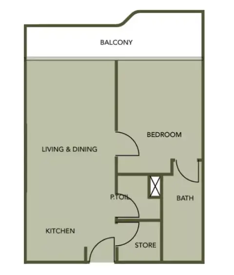 Plattegrond van 1 slaapkamer in Cove Edition Phase 3 By Imtiaz
