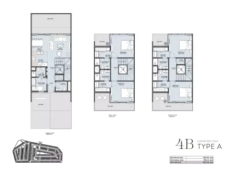 Plattegrond van 4 slaapkamers in Taormina Village