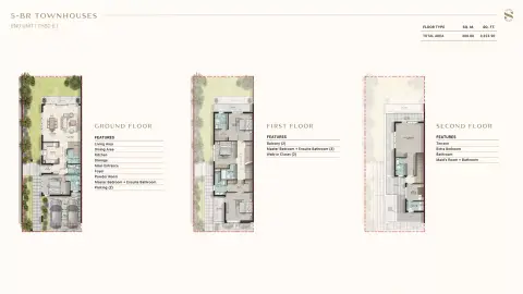 Plattegrond van 5 slaapkamers in Damac Sun City