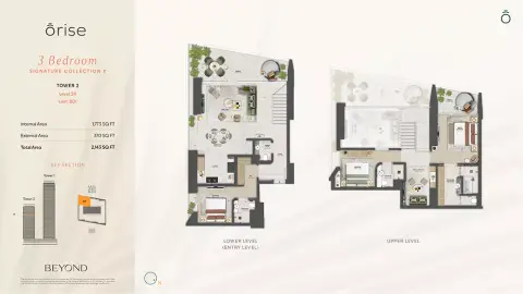 Plattegrond van 3 slaapkamers in Orise by Beyond
