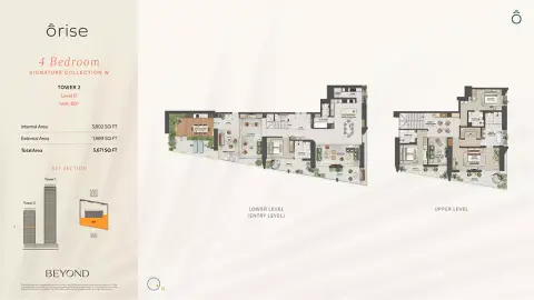 Plattegrond van 4 slaapkamers in Orise by Beyond