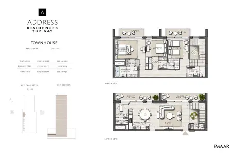 Plattegrond van 3 slaapkamers in Address Residences The Bay