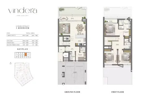 Plattegrond van 3 slaapkamers in Vindera