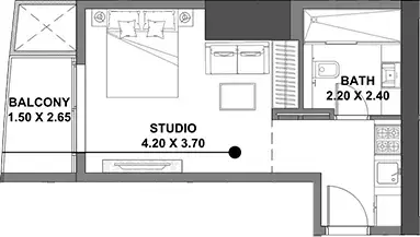 Plattegrond van Studio in Pelagos