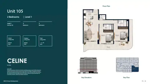 Plattegrond van 2 slaapkamers in Celine by Vision