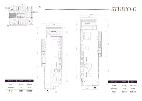 Plattegrond van Studio in MBL Signature
