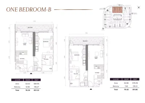 Plattegrond van 1 slaapkamer in MBL Signature
