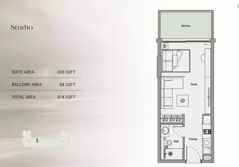Plattegrond van Studio in Oxford Cove