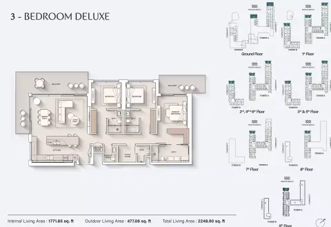 Plattegrond van 3 slaapkamers in Ellington Cove