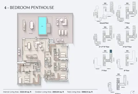 Plattegrond van 4 slaapkamers in Ellington Cove