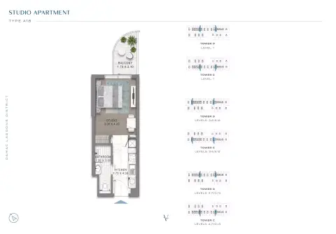 Plattegrond van Studio in Valencia