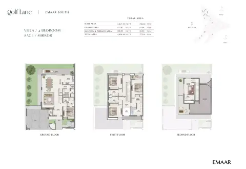 Plattegrond van 4 slaapkamers in Golf Lane