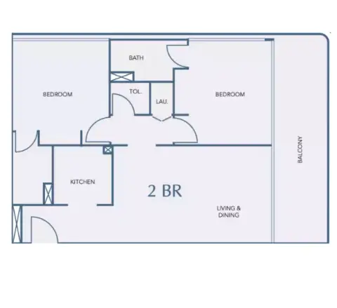 Plattegrond van 2 slaapkamers in Cove Edition Residence Phase 2 By Imtiaz