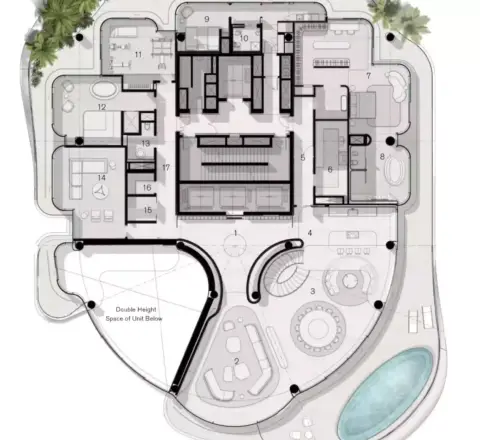 Plattegrond van 6 slaapkamers in Palm Flower
