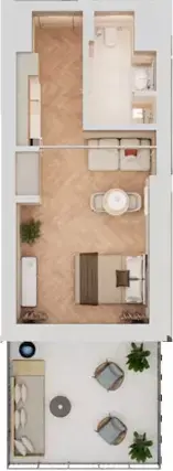 Plattegrond van Studio in Arisha Terraces