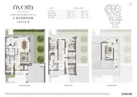 Plattegrond van 4 slaapkamers in Rivera at the Valley