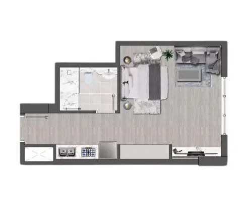 Plattegrond van Studio in Brand Centro