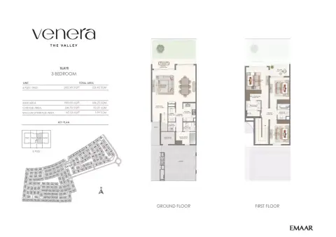 Plattegrond van 3 slaapkamers in Venera