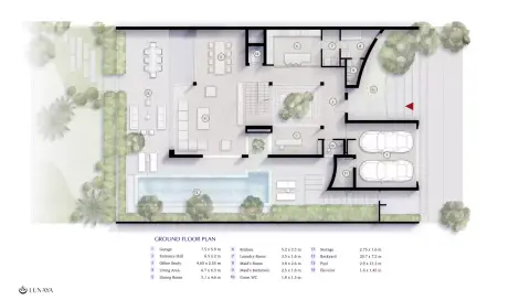 Plattegrond van 5 slaapkamers in Lunaya