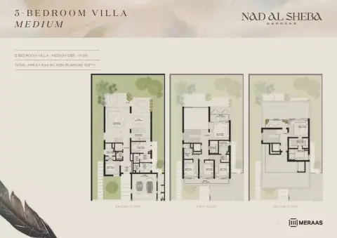 Plattegrond van 5 slaapkamers in Nad Al Sheba Gardens Phase 6 By Meraas