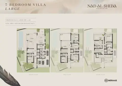 Plattegrond van 7 slaapkamers in Nad Al Sheba Gardens Phase 6 By Meraas