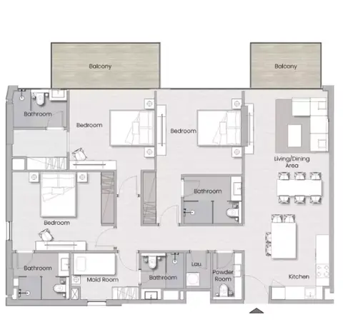 Plattegrond van 3 slaapkamers in Havelock Residences