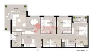 Plattegrond van 1 slaapkamer in Ora