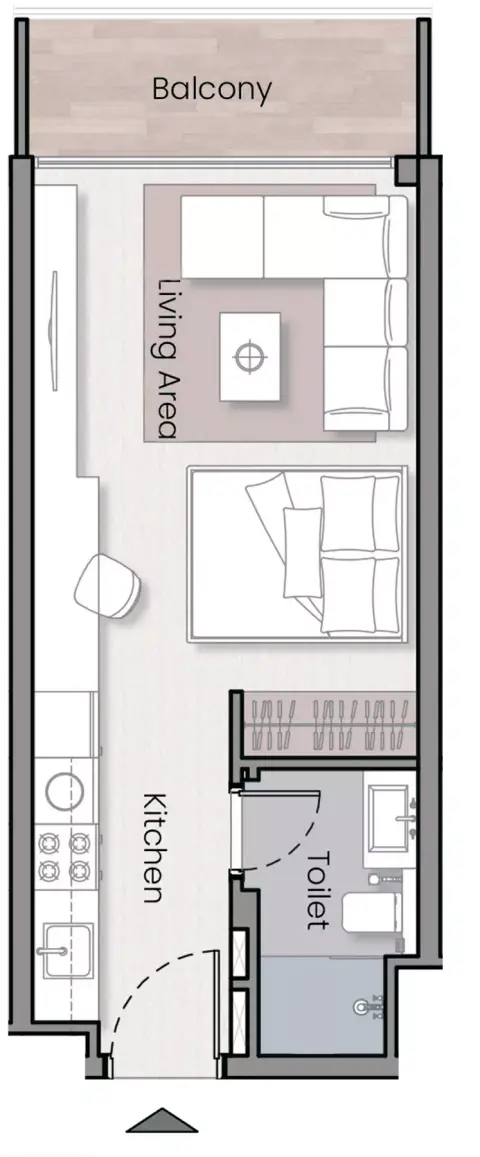 Plattegrond van Studio in Havelock Heights