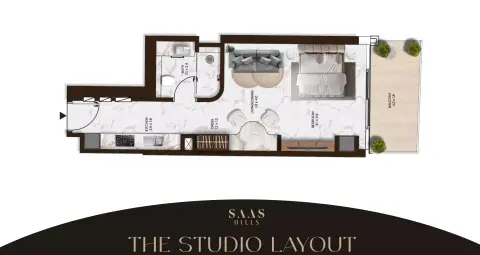 Plattegrond van Studio in SAAS Hills