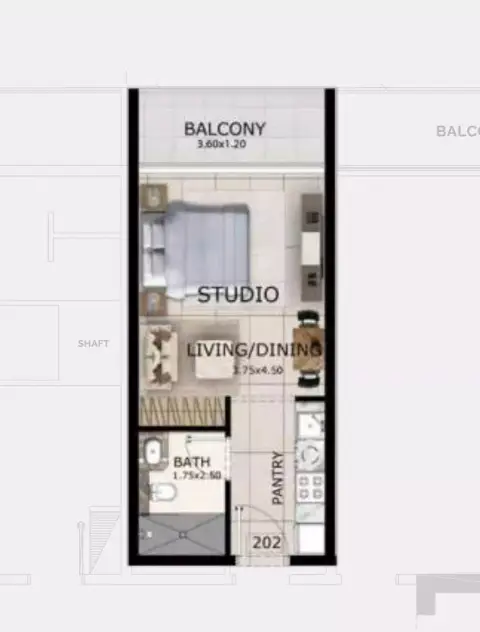 Plattegrond van Studio in Mayfair Gardens