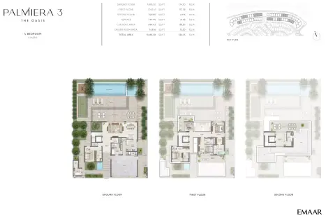 Plattegrond van 4 slaapkamers in Palmiera 3 at The Oasis