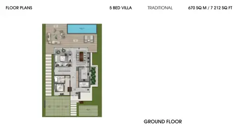 Plattegrond van 5 slaapkamers in Mira villas