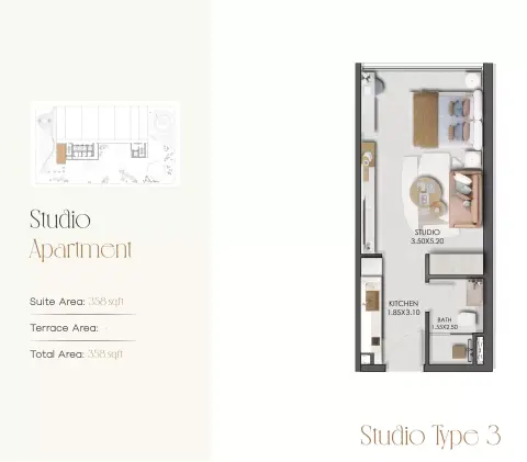 Plattegrond van Studio in Legado