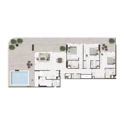 Plattegrond van 3 slaapkamers in Onda By Kasco