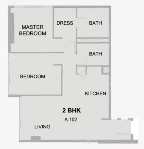 Plattegrond van 2 slaapkamers in Cove Edition By Imtiaz