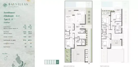 Plattegrond van 4 slaapkamers in Bay Villas By Nakheel
