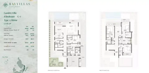 Plattegrond van 4 slaapkamers in Bay Villas By Nakheel