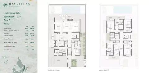 Plattegrond van 5 slaapkamers in Bay Villas By Nakheel