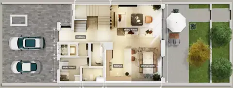 Plattegrond van 3 slaapkamers in Leon