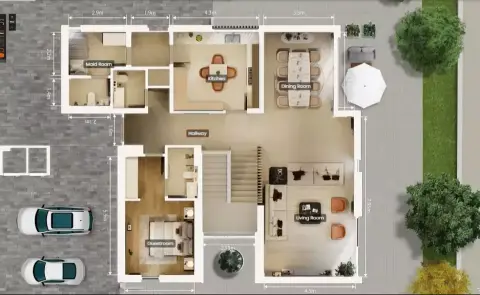Plattegrond van 5 slaapkamers in Leon