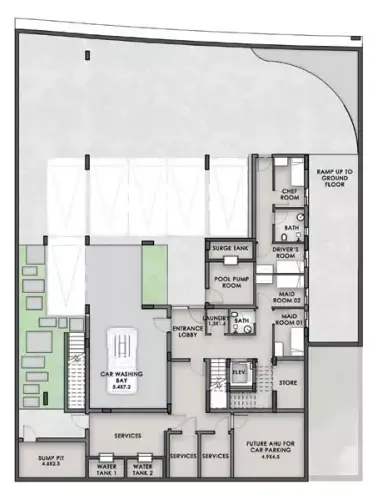Plattegrond van 5 slaapkamers in Nineteen Riviera Lagoon