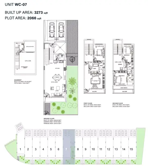 Plattegrond van 4 slaapkamers in Westar Celeste